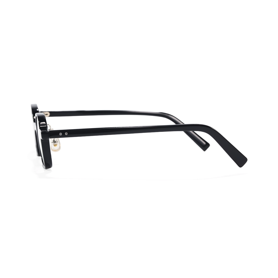 Side view of Porta square acetate eyeglasses SA0102302 in black