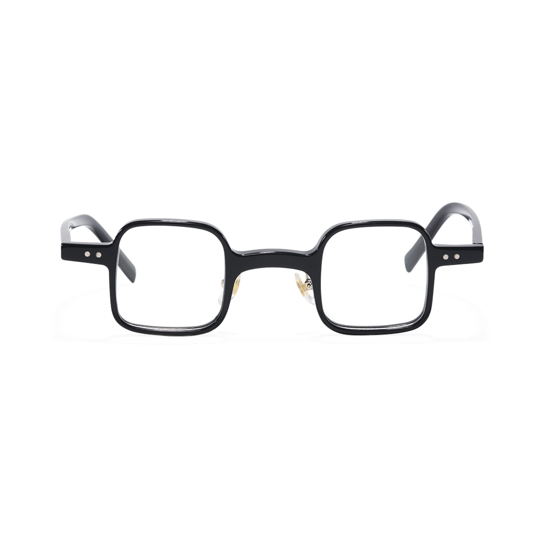 Front view of Porta vintage square acetate eyeglasses SA0102302 in black