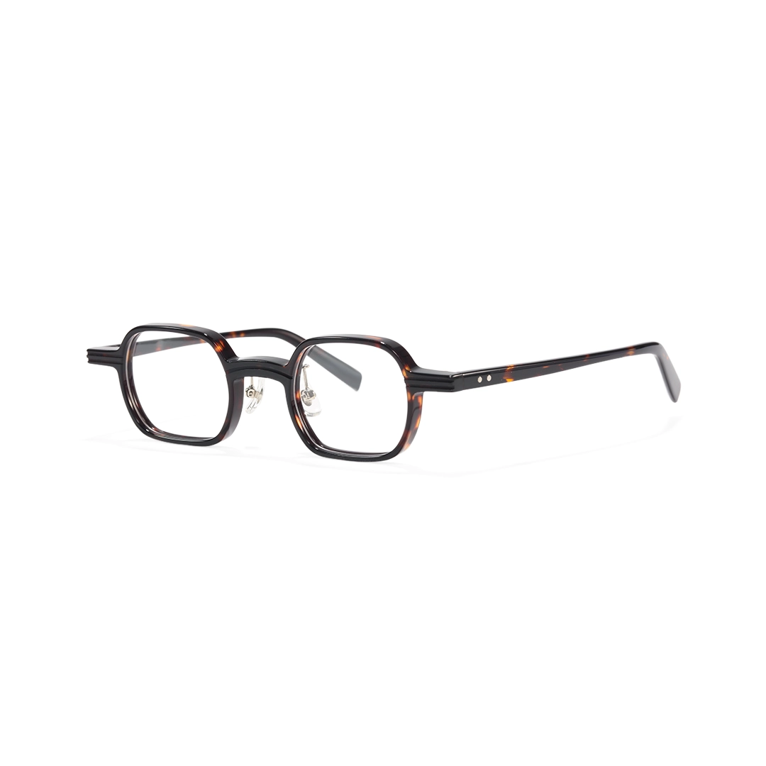 Angle view of Floria vintage square acetate eyeglasses SA0112302 in tortoise