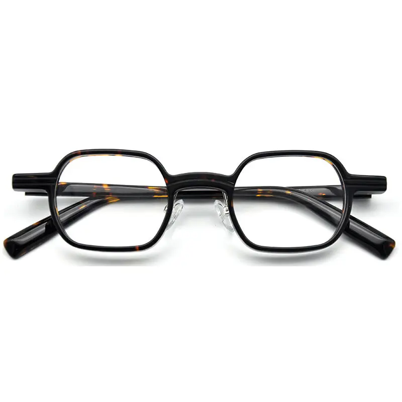 Front folded view of Floria vintage square acetate eyeglasses SA0112302 in tortoise