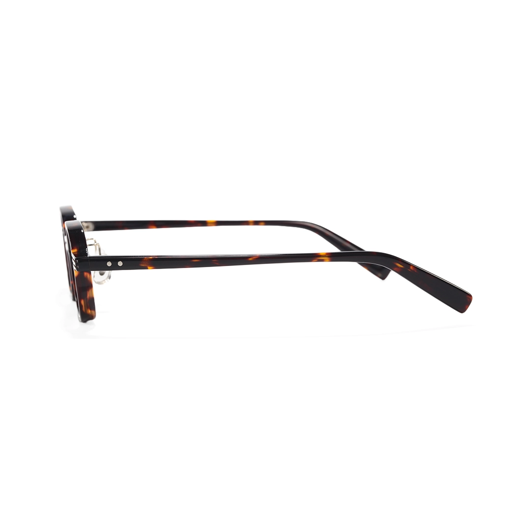 Side view of Floria vintage square acetate eyeglasses SA0112302 in tortoise