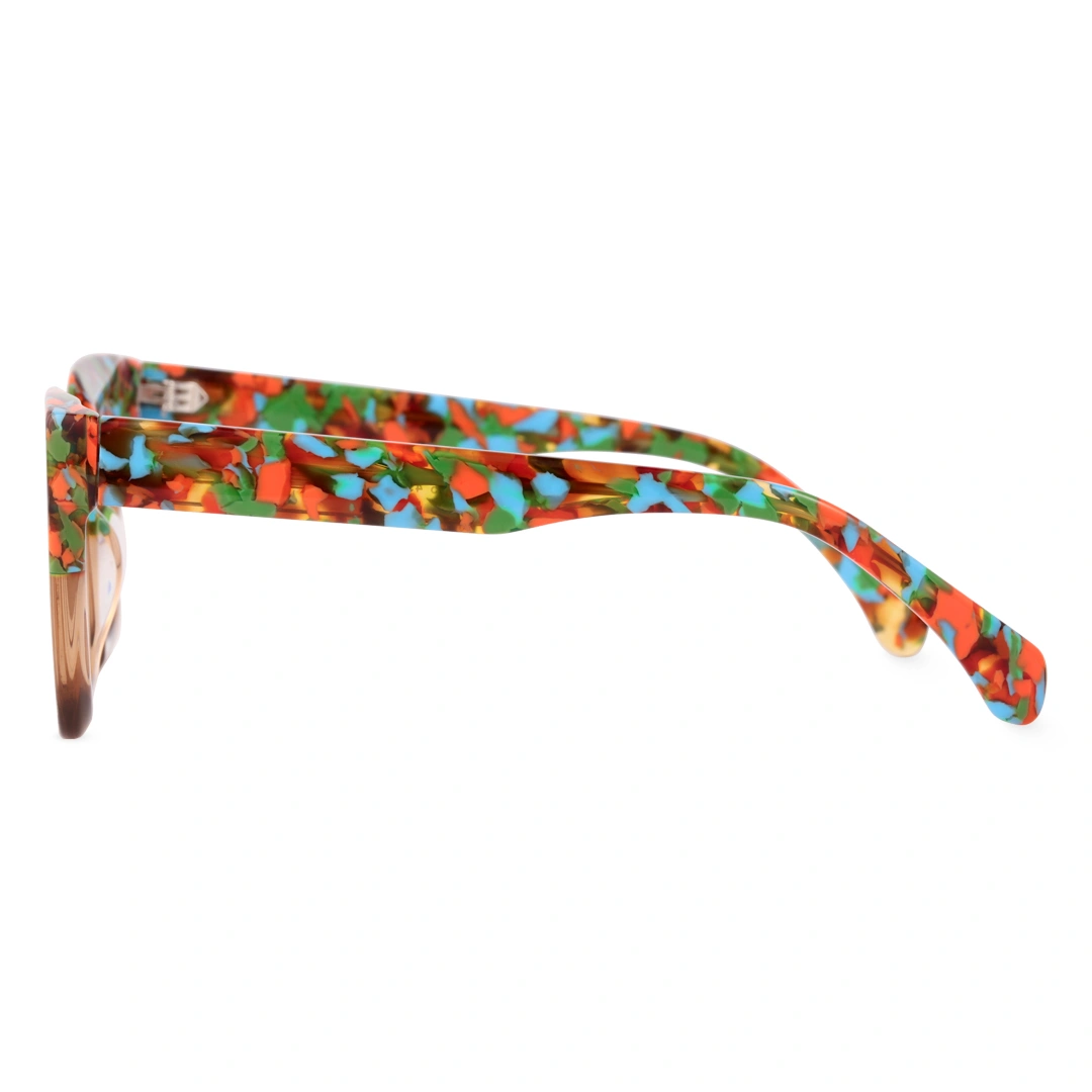 Side view of Jessy square acetate eyeglasses SA0142406 in bronze