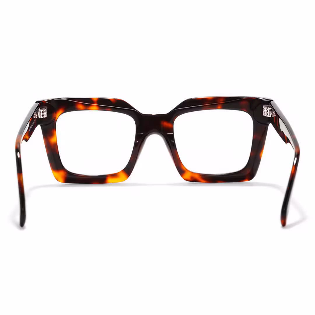 Back view of Elio vintage square acetate eyeglasses in tortoise. SPU: SA0312503