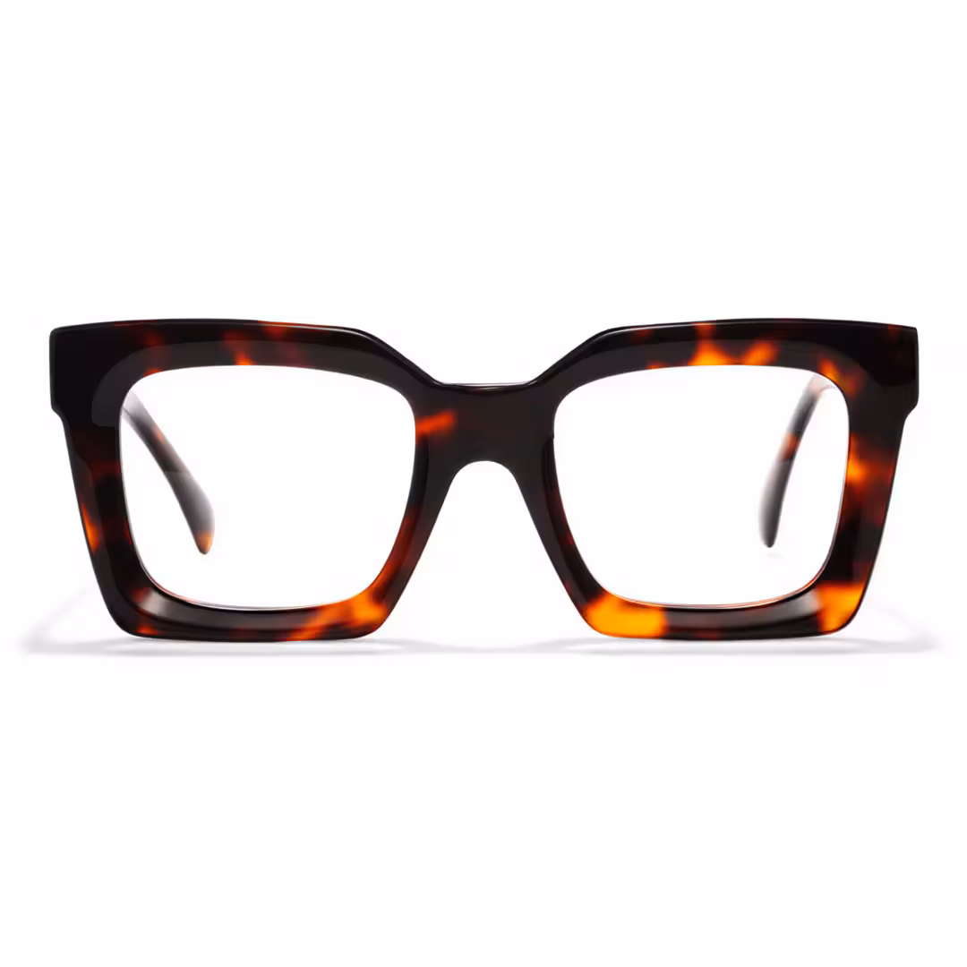 Front view of Elio vintage square acetate eyeglasses in tortoise. SPU: SA0312503