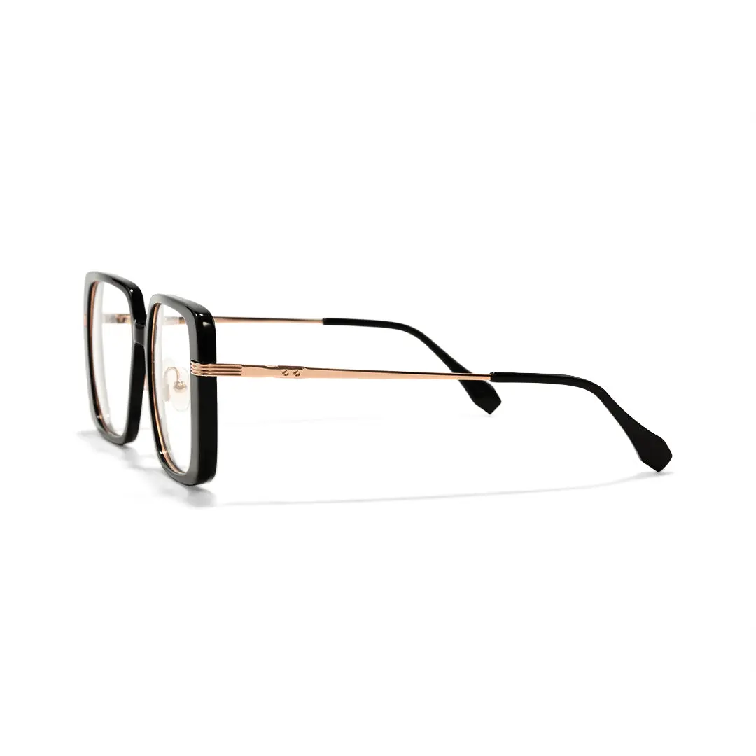 Side view of Kena square acetate eyeglasses SA0392503 in black