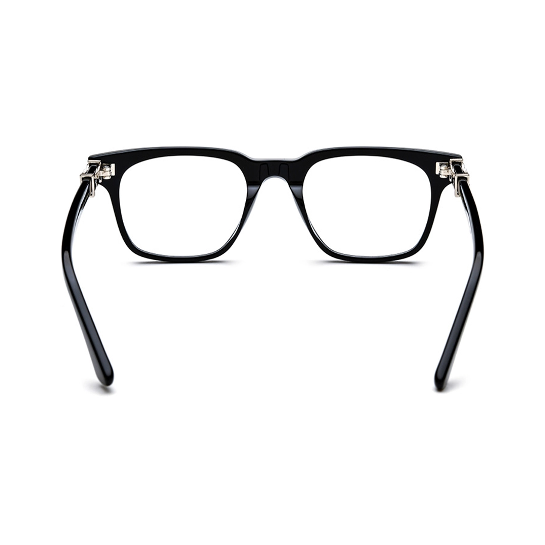 Back view of Cedar fashion square acetate eyeglasses SA0432509 in black