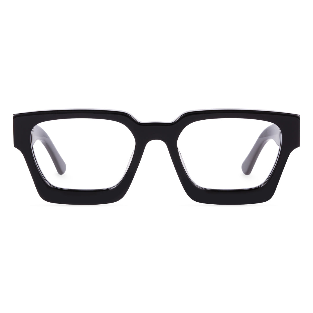 Front view of Samson square acetate eyeglasses SA0552302 in black