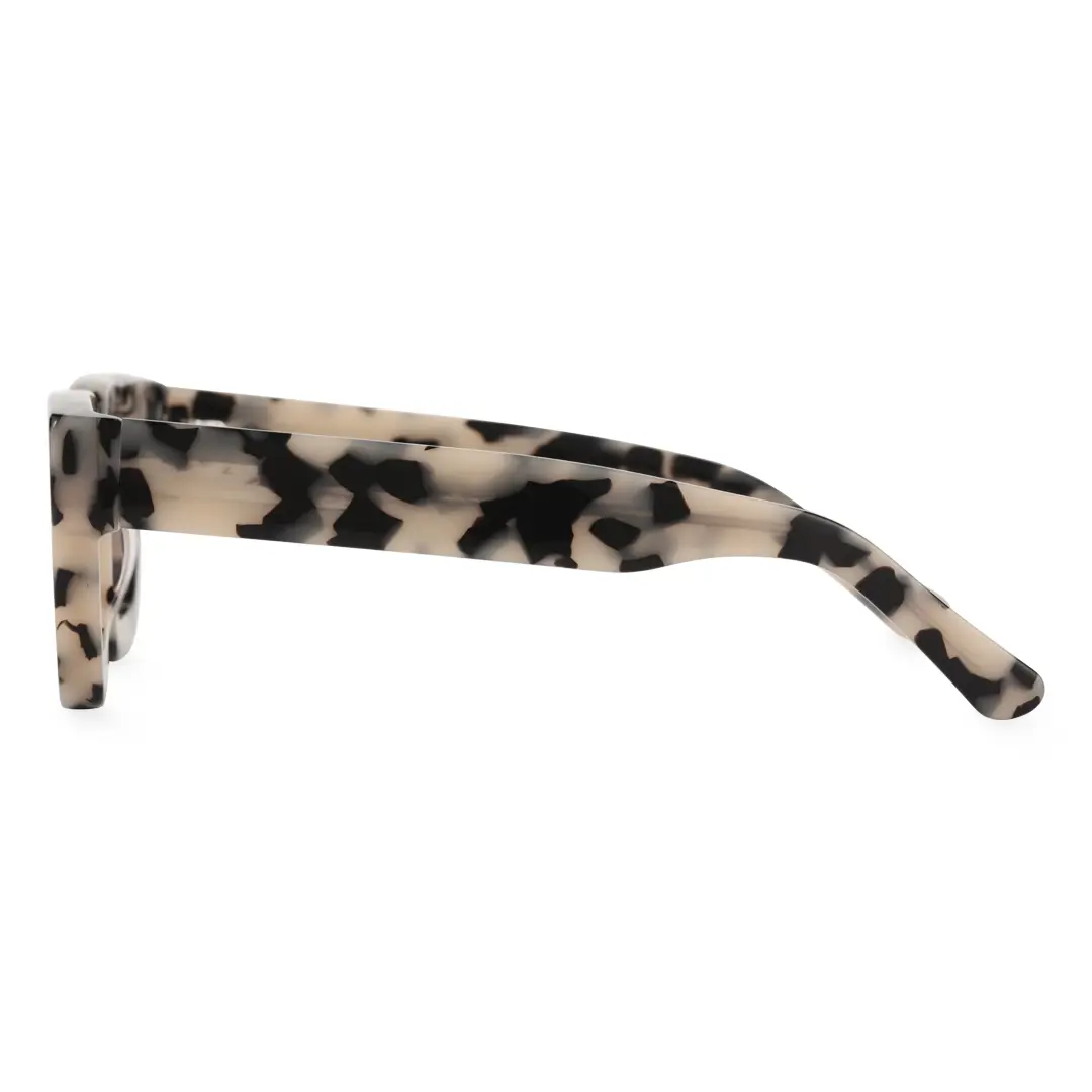 Side view of Samson square acetate eyeglasses SA0552302 in brown tortoise