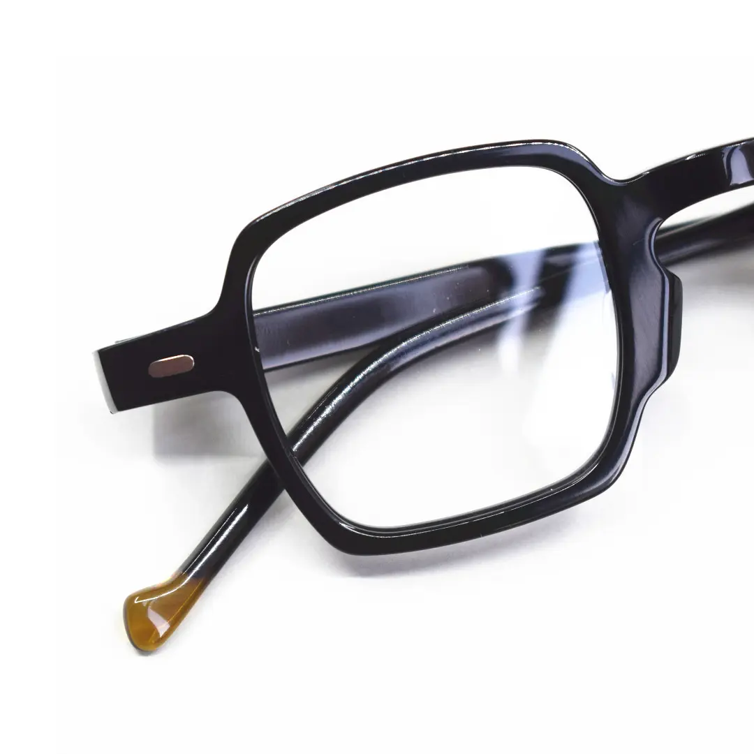 Frame detail view of Robert square acetate eyeglasses SA0582302 in black