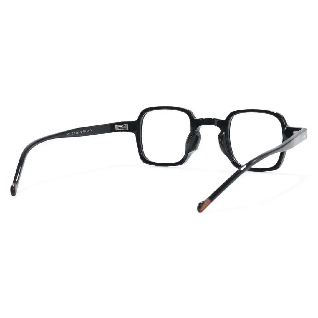 Back view of Robert vintage square acetate eyeglasses SA0582302 in black