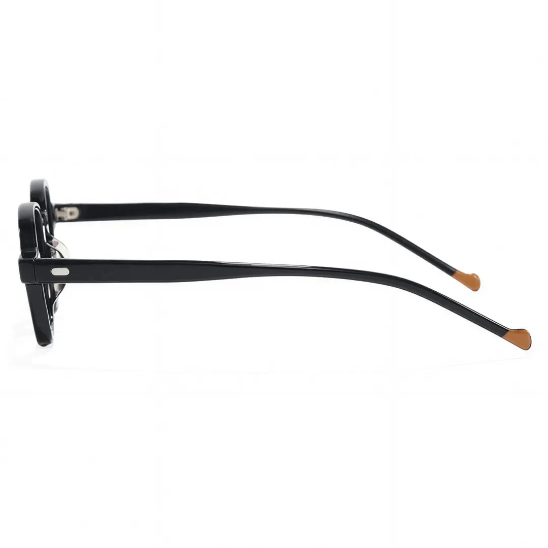 Side view of Robert vintage square acetate eyeglasses SA0582302 in black
