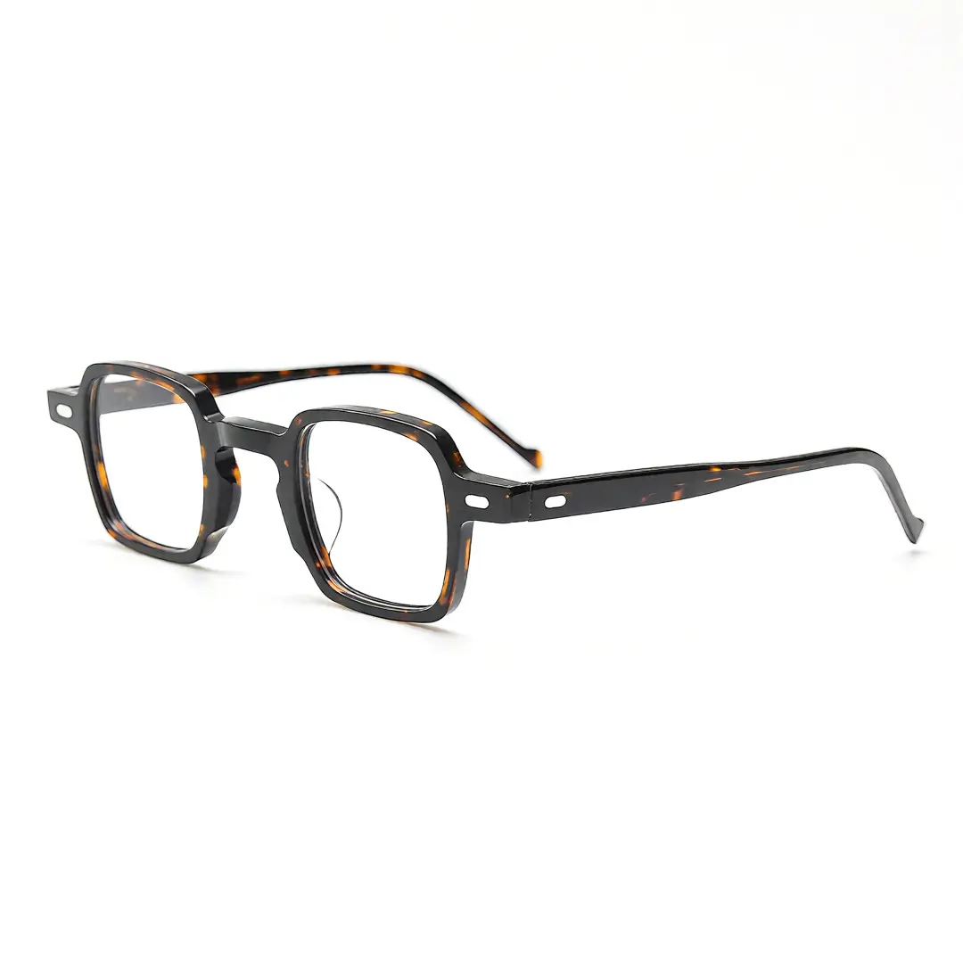 Angle view of Robert vintage square acetate eyeglasses SA0582302 in tortoise