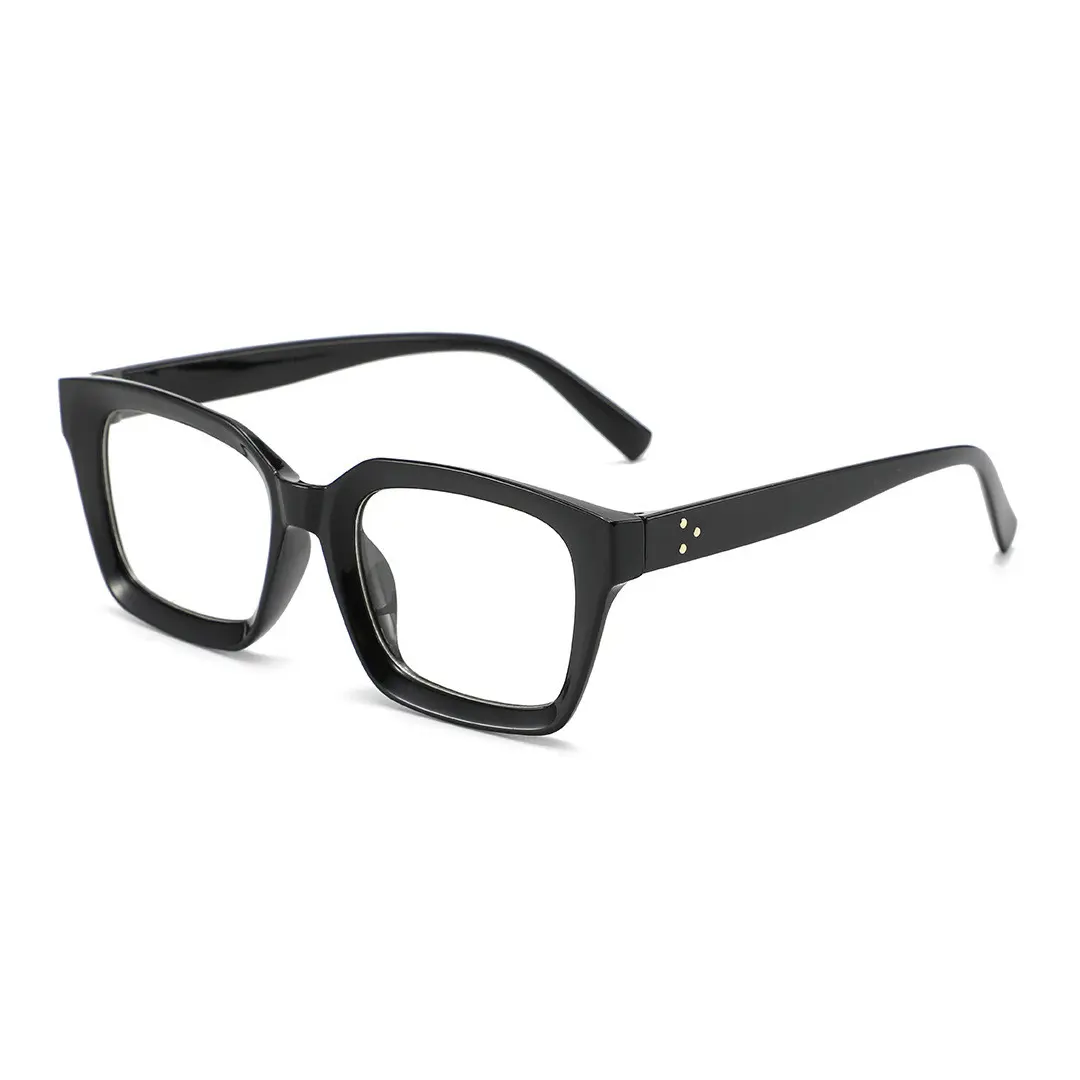 Angle view of Coco square acetate eyeglasses SA0602302 in black