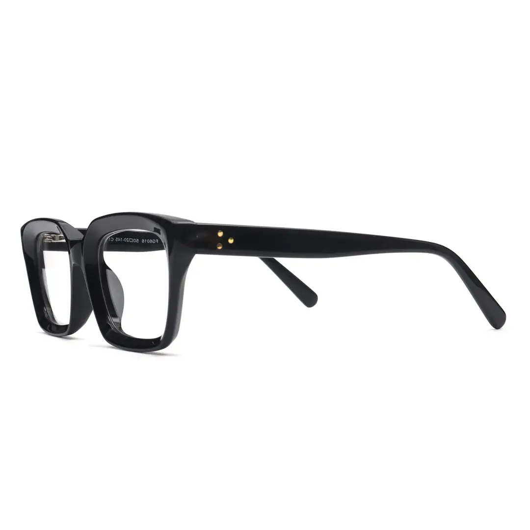 Side view of Coco square acetate eyeglasses SA0602302 in black