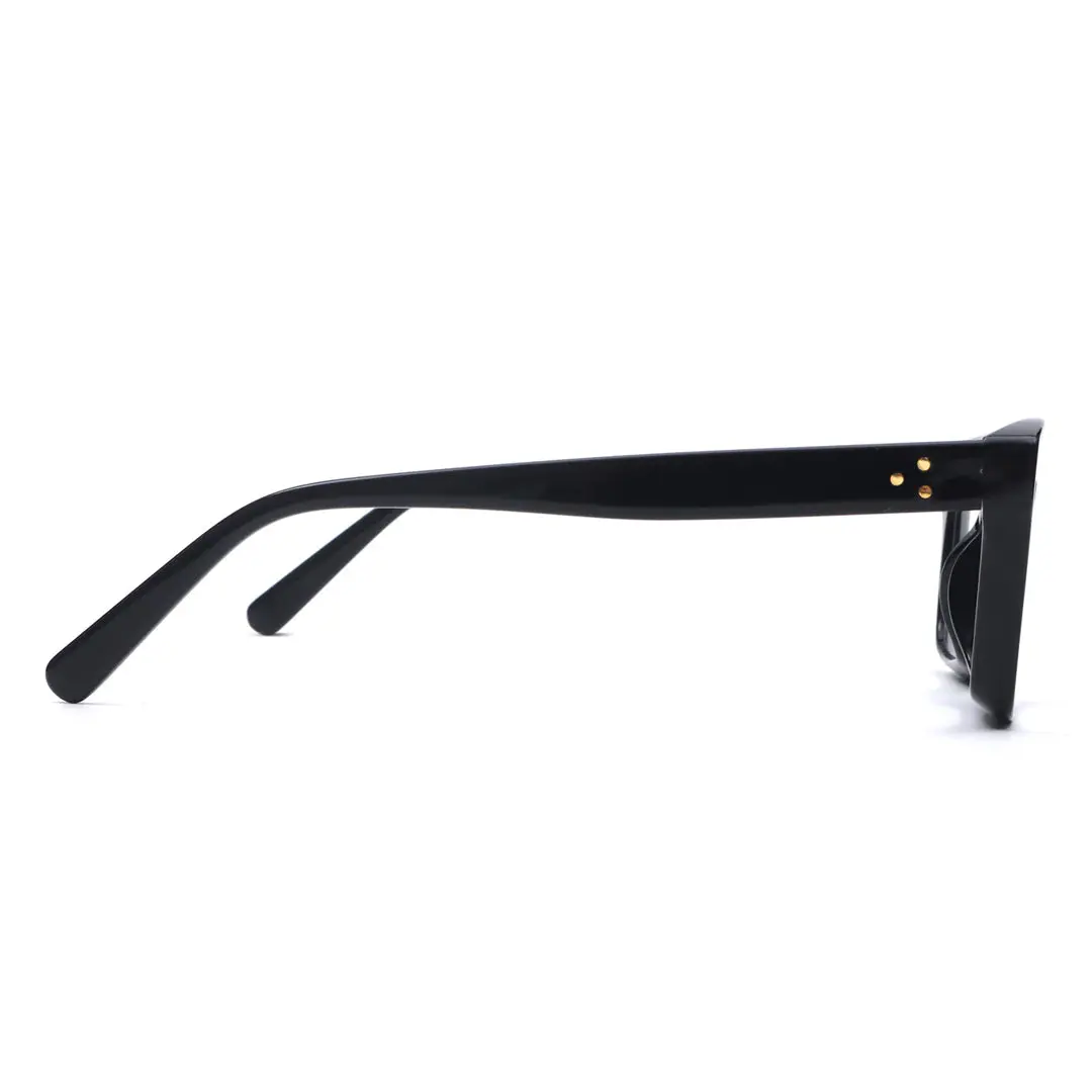 Side view of Coco square acetate eyeglasses SA0602302 in black