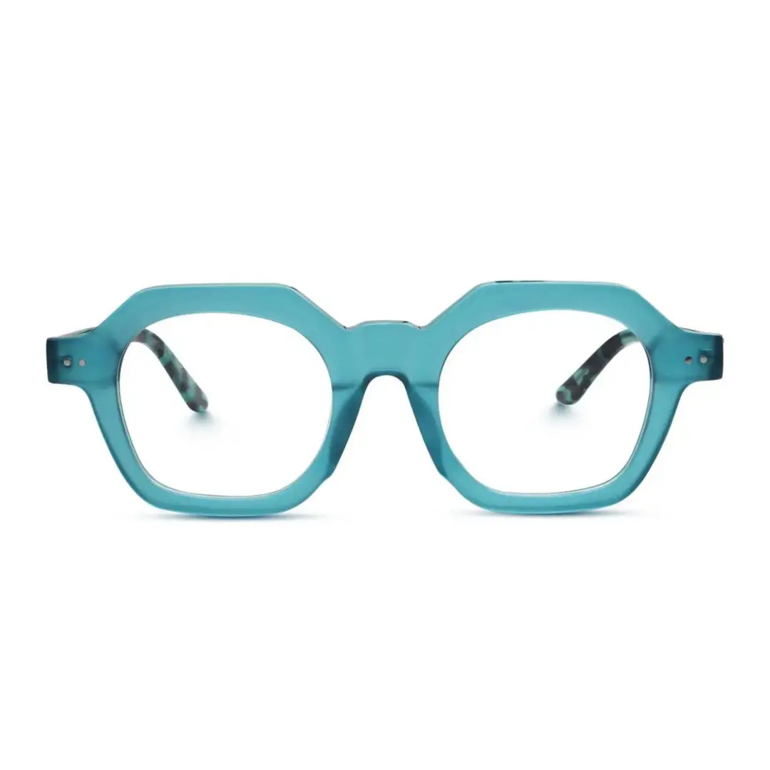 Front view of Elita square acetate eyeglasses SA0812302 in light blue