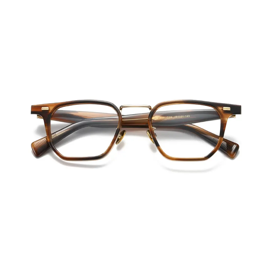 Front view of Marley square acetate eyeglasses SA0922508 in brown