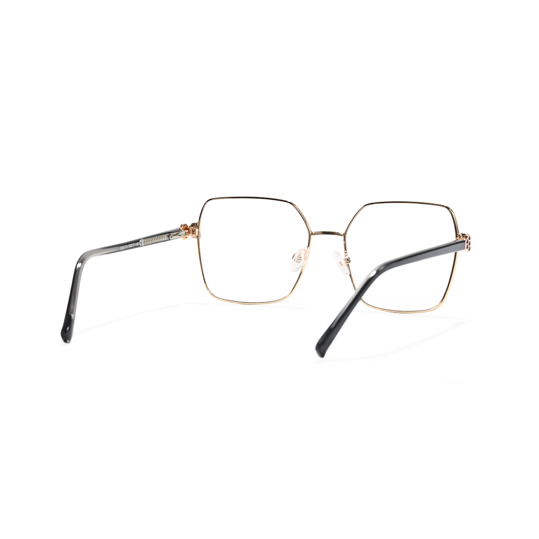 Back view of Beek square metal eyeglasses SM0052510 in black