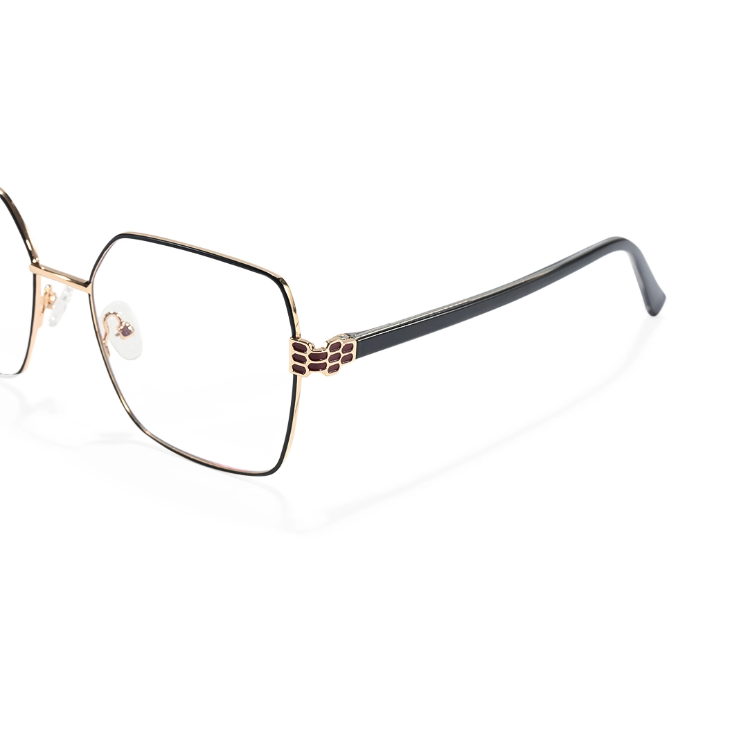 End piece detail of Beek square metal eyeglasses SM0052510 in black