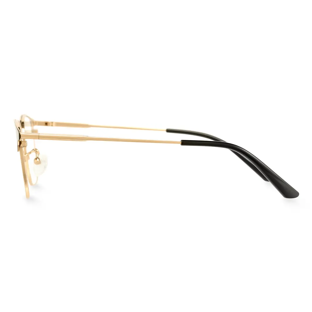 Side view of Sadie square metal eyeglasses SM0232409 in black gold