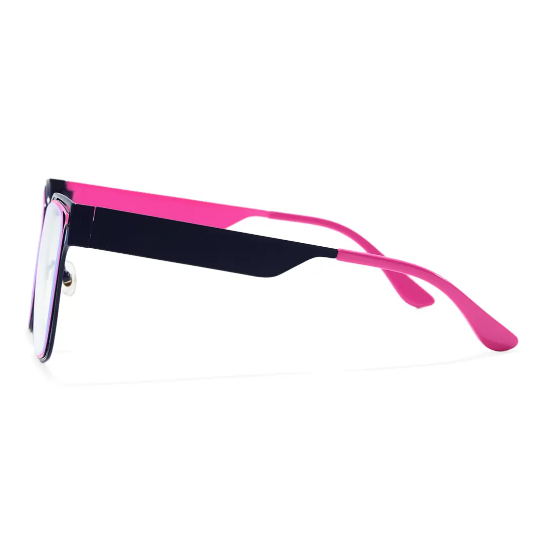 Side view of Cora y2k square metal eyeglasses SM0252604 in pink