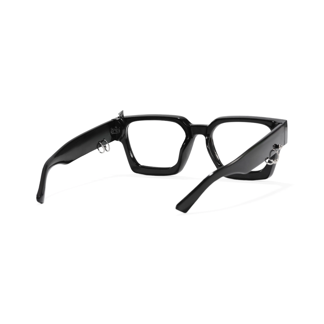 Back view of Rivet square pc handcrafted eyeglasses SP0012511 in black