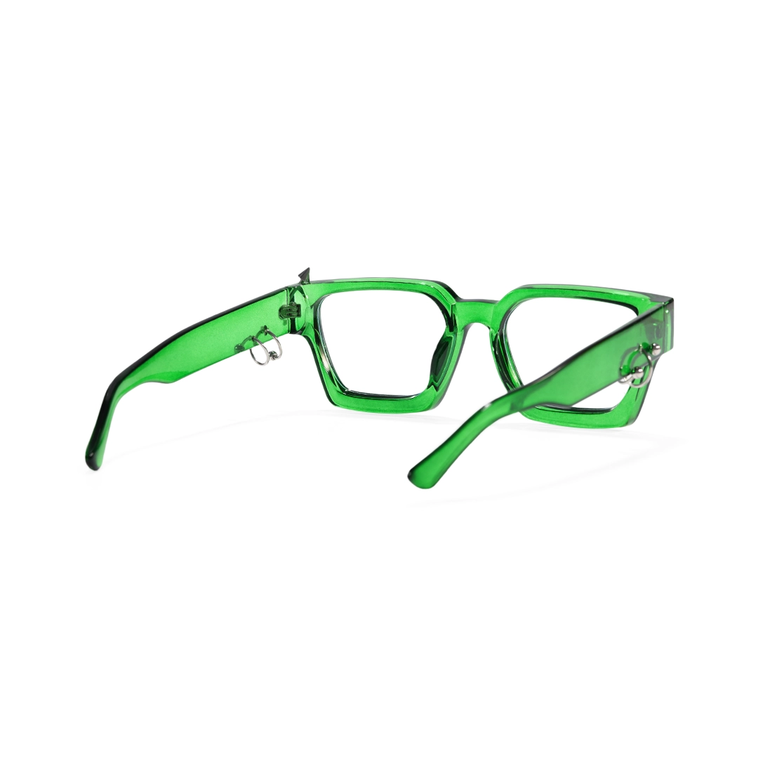 Back view of Rivet square pc handcrafted polarized eyeglasses SP0012511 in green