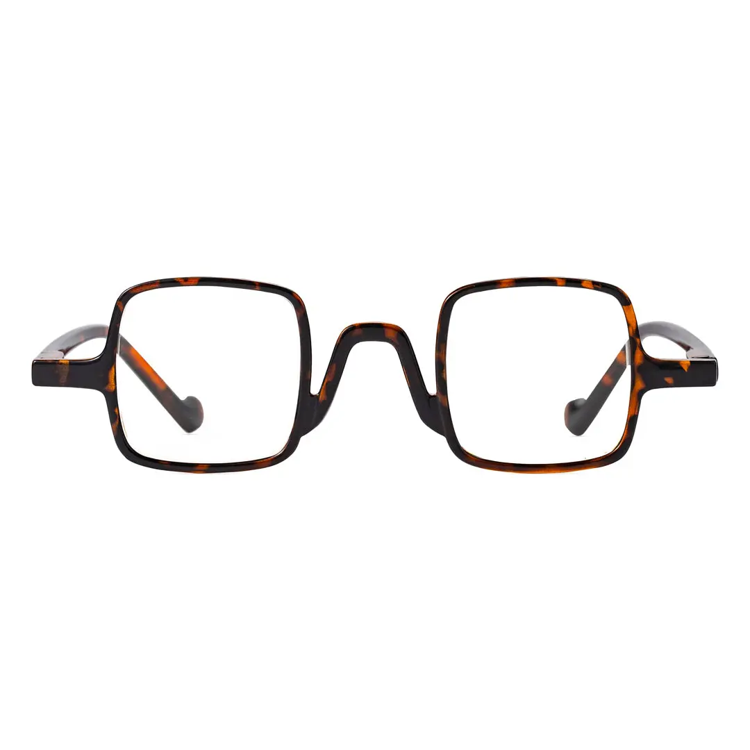 Front view of Yalo vintage square pc eyeglasses SP0022308 in tortoise