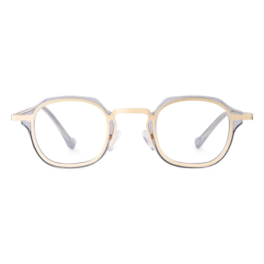 Front view of Gene vintage square pc eyeglasses SP0042207 in clear