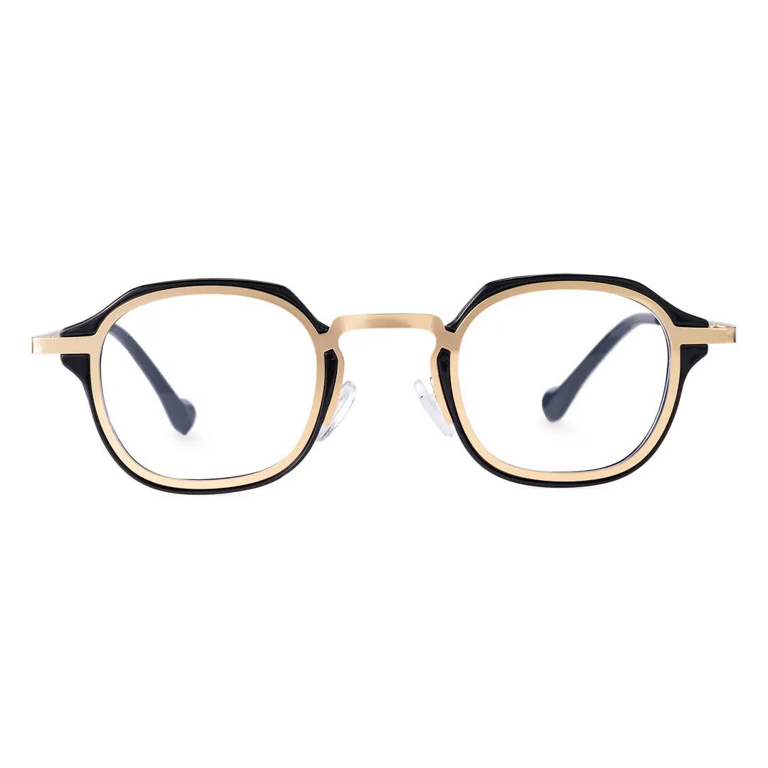 Front view of Gene vintage square pc eyeglasses SP0042207 in gold