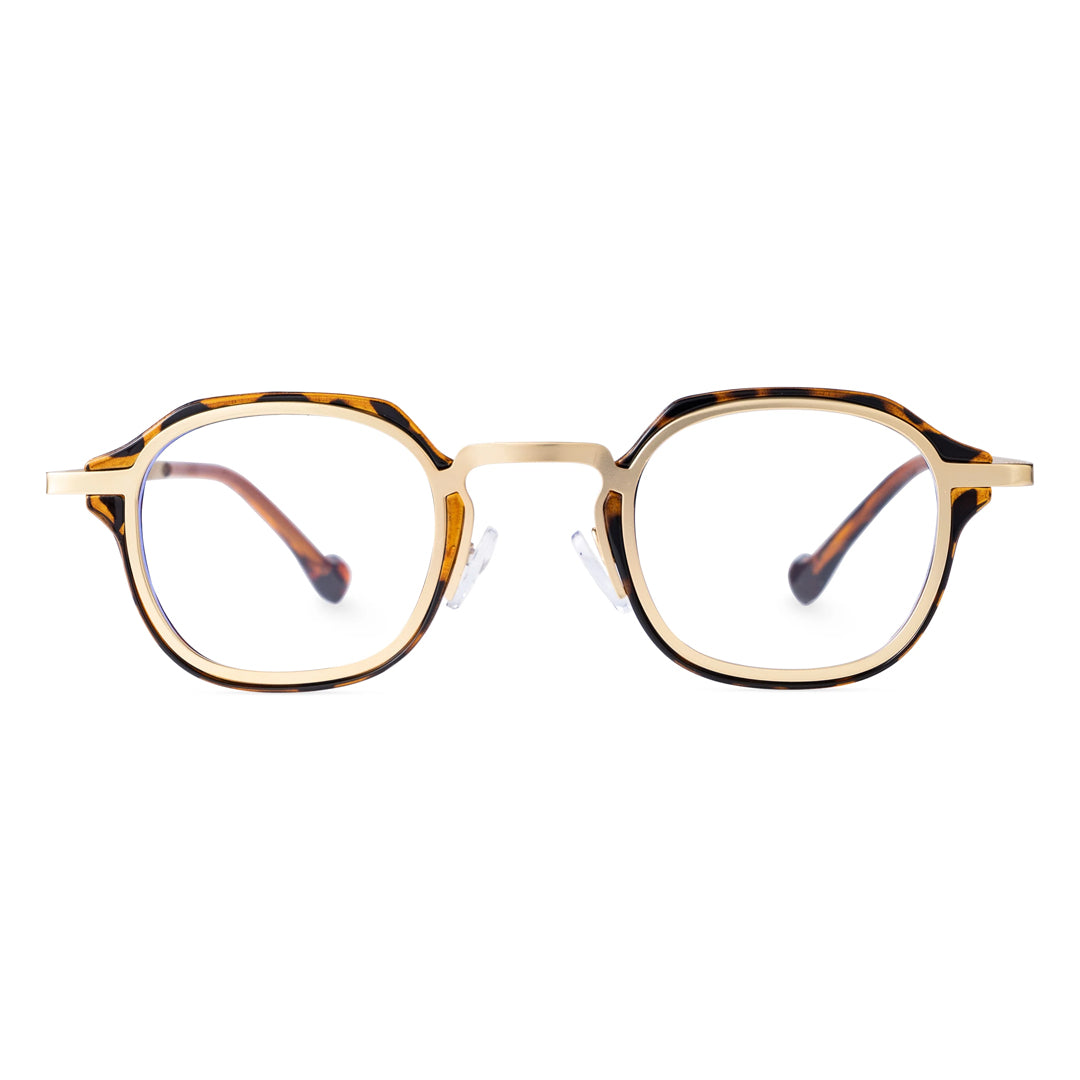 Front view of Gene vintage square pc eyeglasses SP0042207 in tortoise