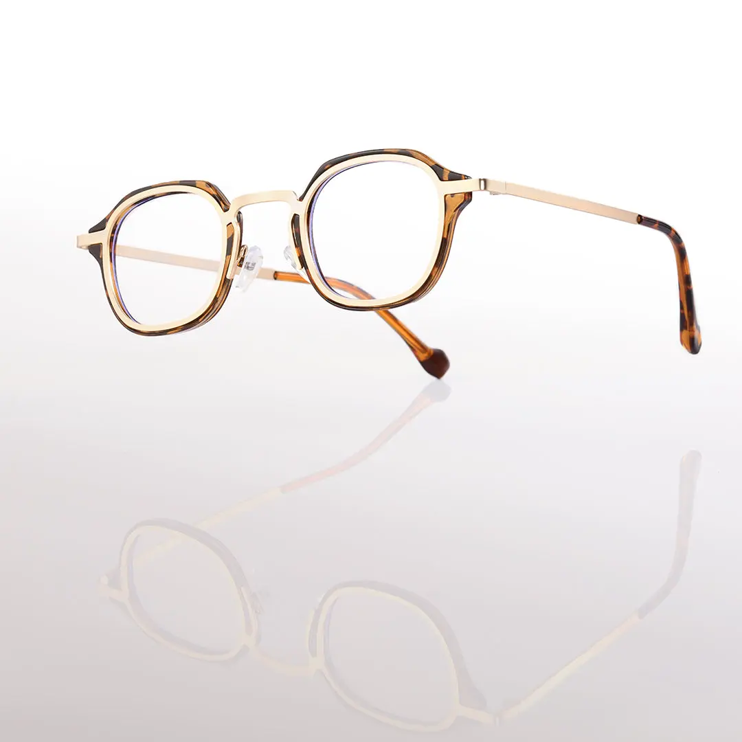 Scene view of Gene vintage square pc eyeglasses in tortoise. SPU: SP0042207