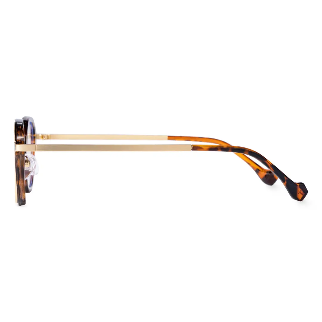 Side view of Gene vintage square pc eyeglasses in tortoise. SPU: SP0042207