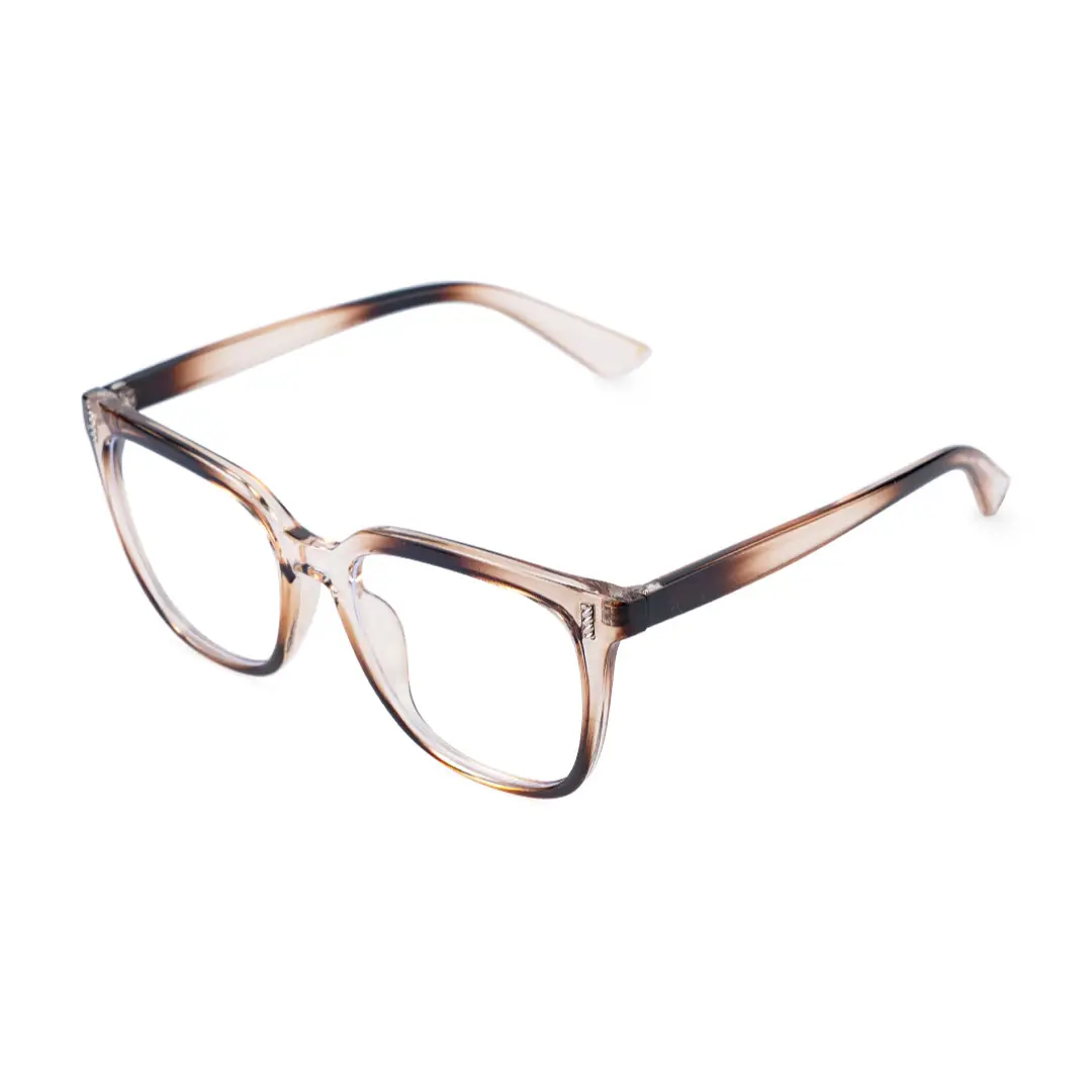 Angle view of Blik square pc eyeglasses SP0042304 in brown