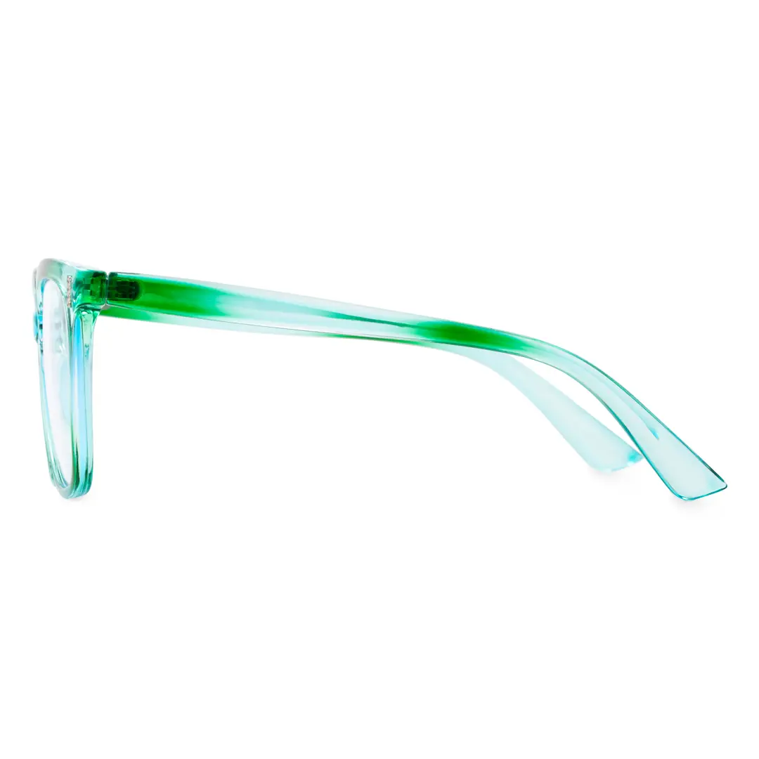 Side view of Blik square pc eyeglasses SP0042304 in green