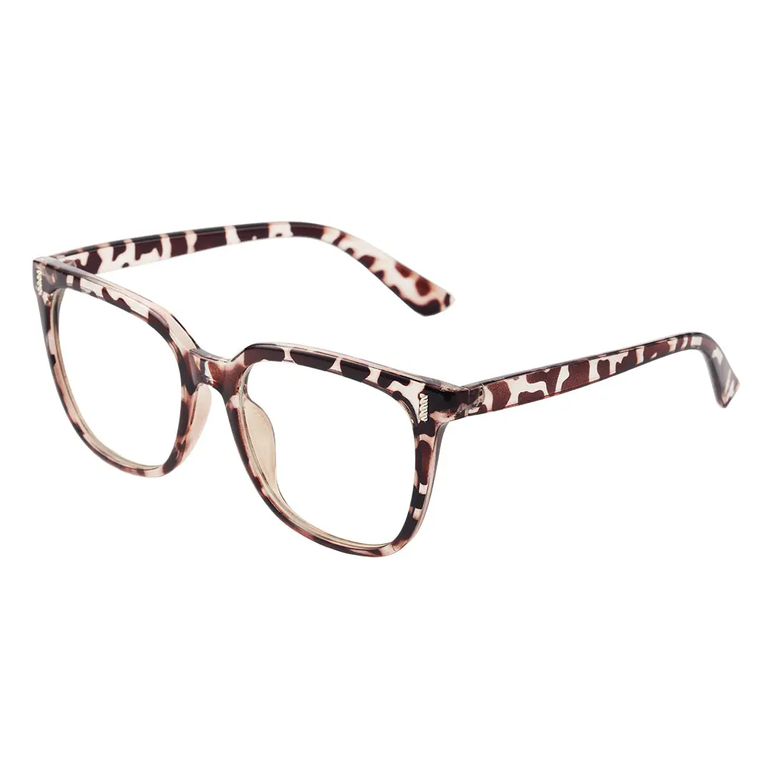 Angle view of Blik square pc eyeglasses SP0042304 in tortoise