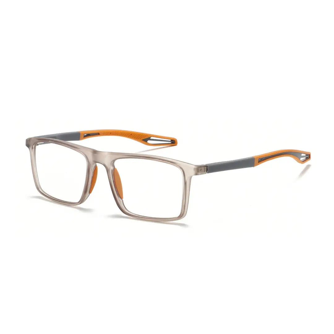 Angle view of Mave square pc eyeglasses SP0042503 in orange