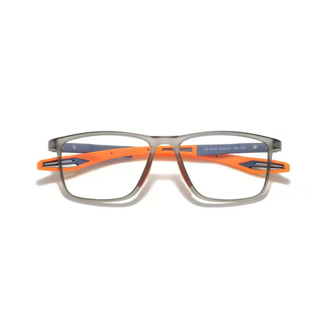 Front folded view of Mave square pc eyeglasses SP0042503 in orange