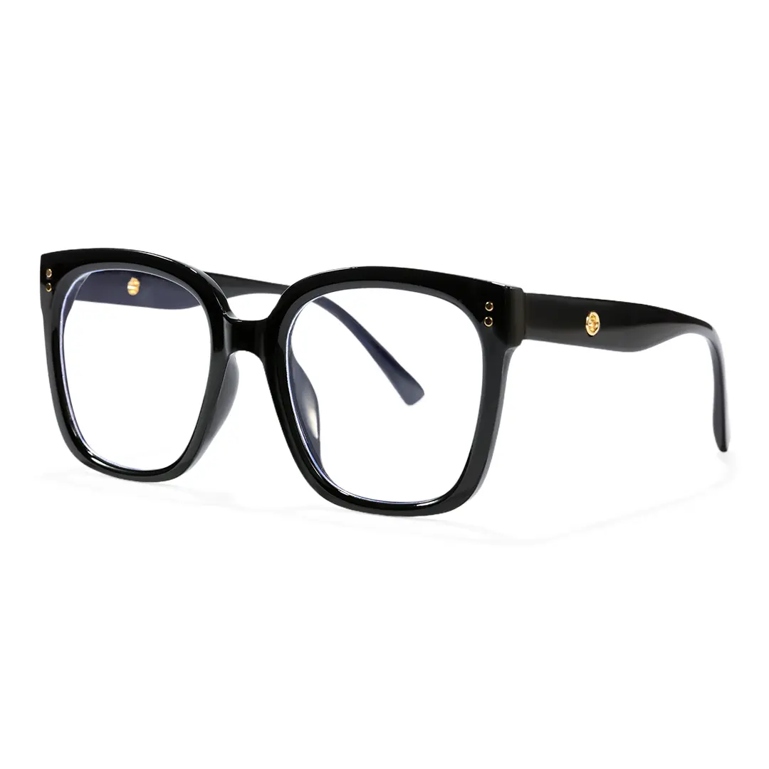 Angle view of Ennis square pc eyeglasses SP0062508 in black