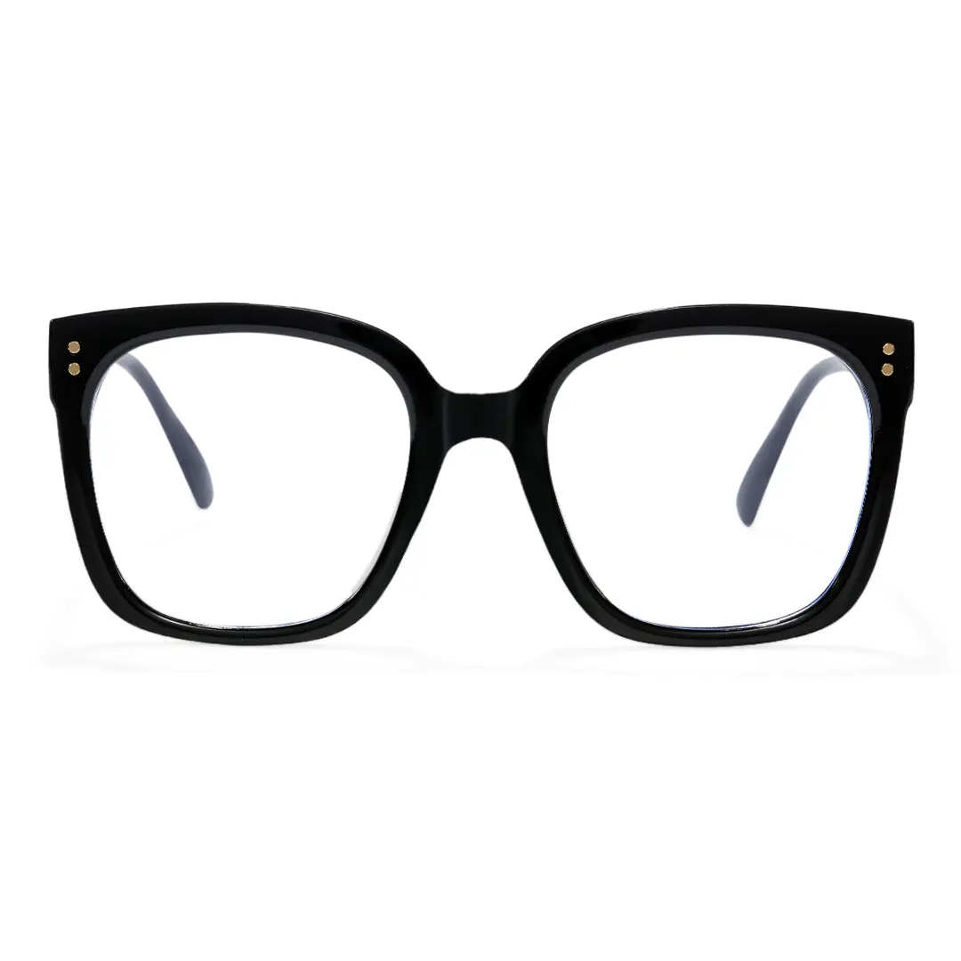 Front view of Ennis square pc eyeglasses SP0062508 in black