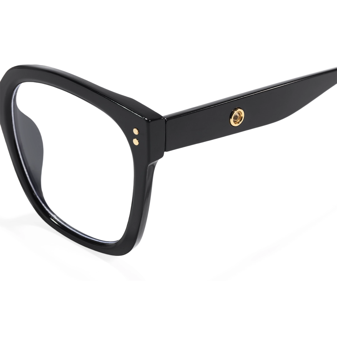 End piece detail of Ennis square pc eyeglasses SP0062508 in black