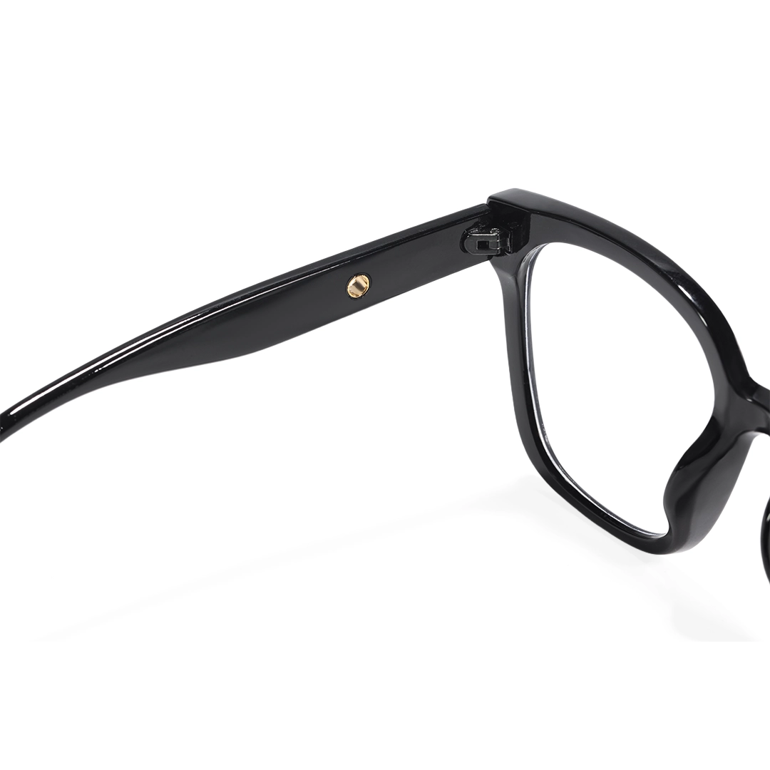 Hinge detail of Ennis square pc eyeglasses SP0062508 in black