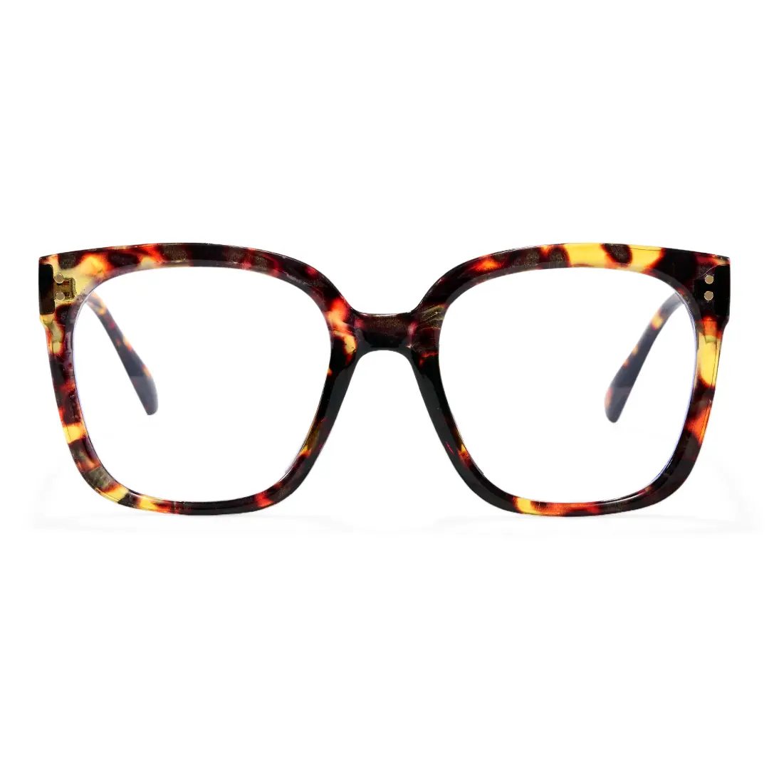 Front view of Ennis square pc eyeglasses SP0062508 in tortoise