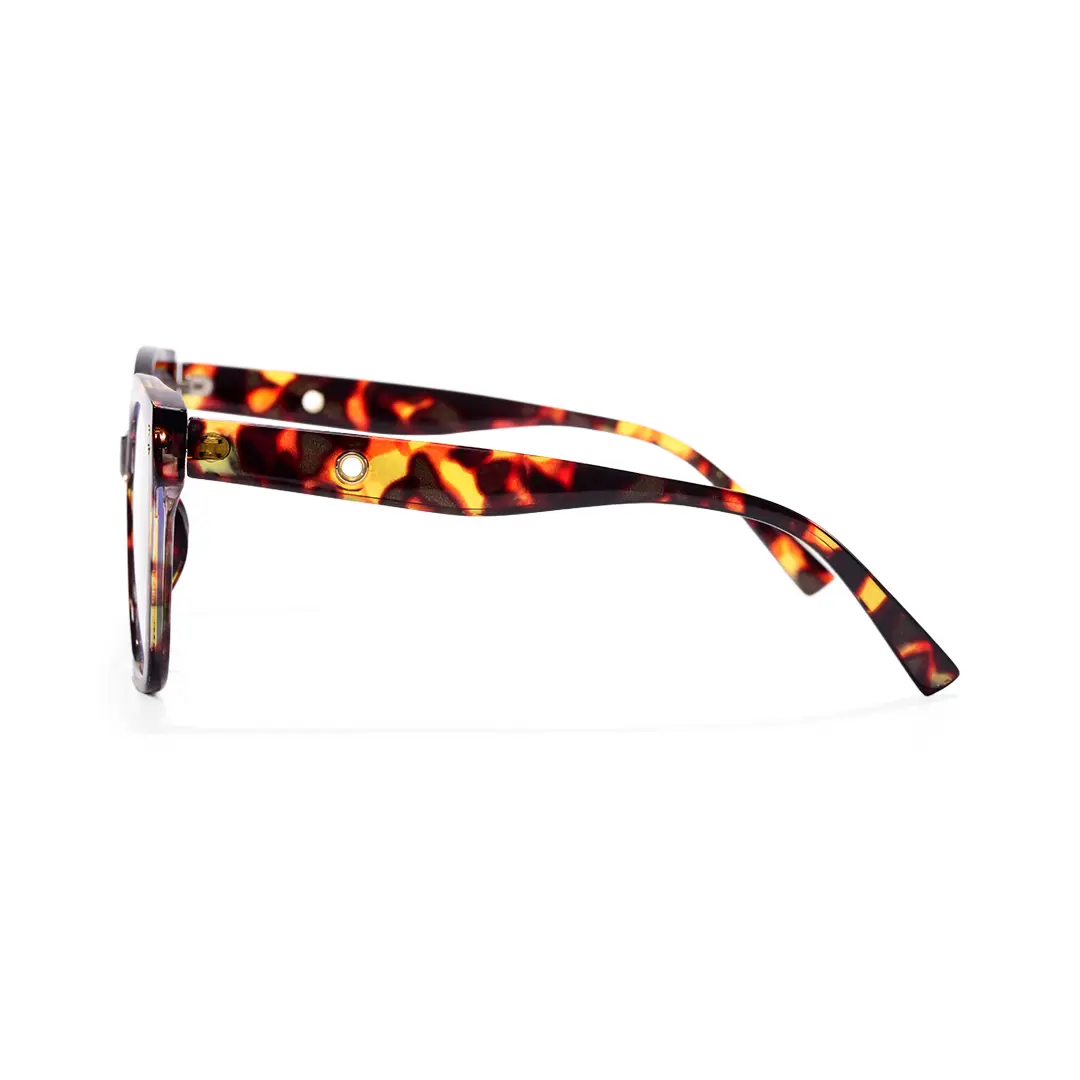 Side view of Ennis square pc eyeglasses SP0062508 in tortoise