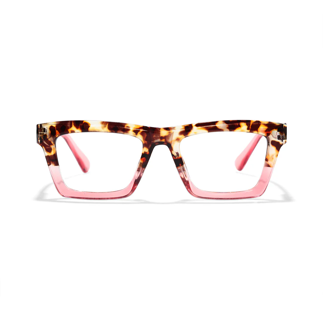 Front view of Lova square pc eyeglasses SP0092502 in two tone