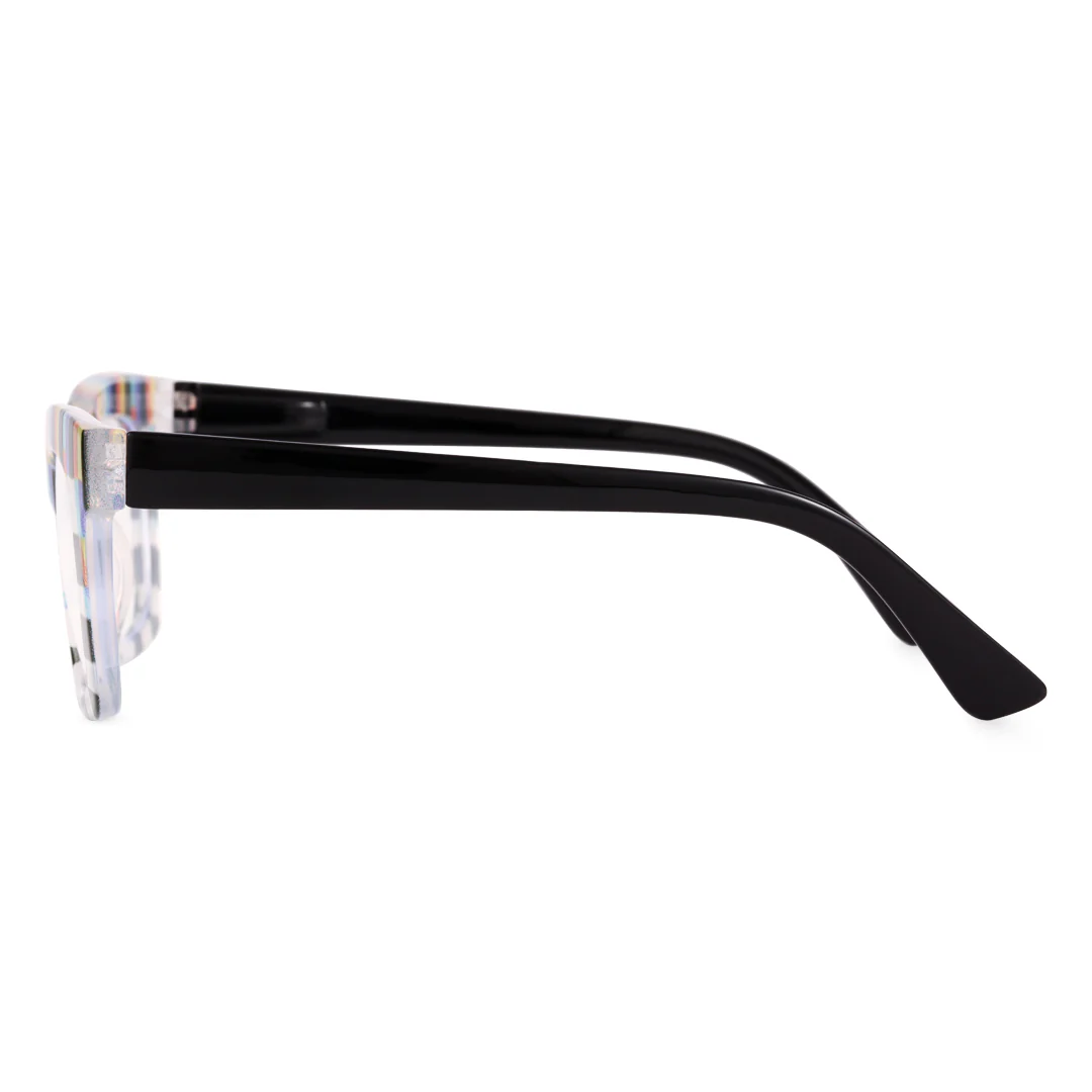 Angle view of Pedro square pc eyeglasses SP0112406 in black