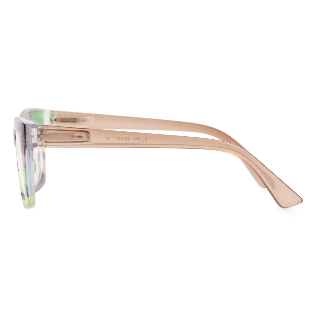 Side view of Pedro colorful square pc eyeglasses SP0112406 in brown