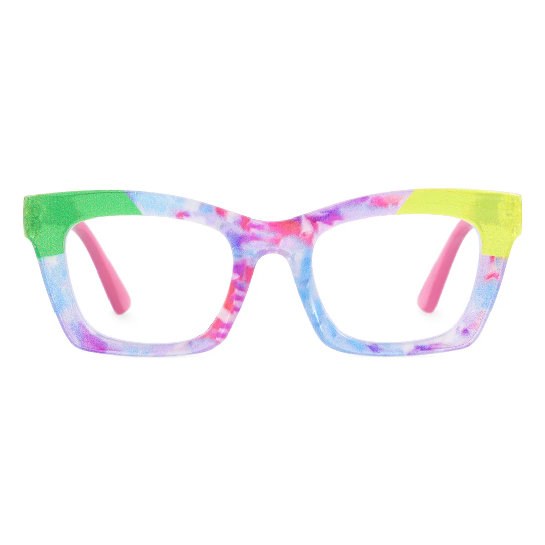 Front view of Pedro colorful square pc eyeglasses SP0112406 in multicolor