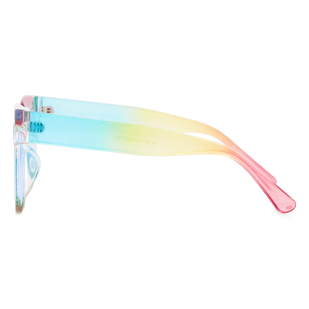 Side view of Lore colorful square pc eyeglasses SP0122406 in blue