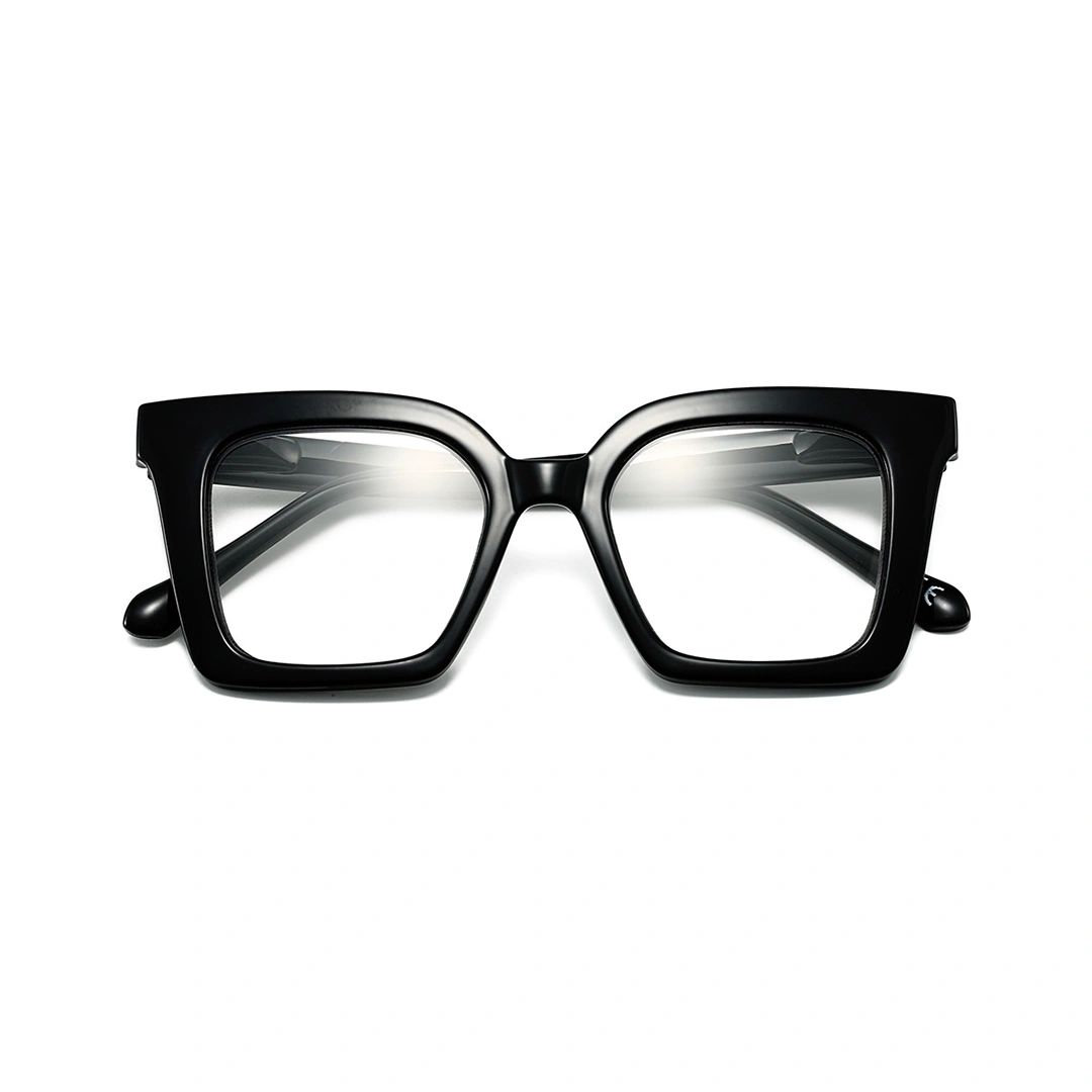 Front folded view of Nataly square pc eyeglasses SP0132508 in black